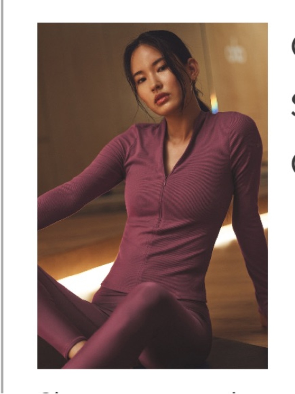 ALO Yoga Ribbed Long Sleeve Top AND matching Scrunchie Burgundy Truffle